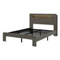 thumbnail image 7 of Harper & Bright Designs Full Size Platform Bed with LED Storage Headboard, Wood Platform Bed Frame with 2 USB, Large Under Bed Storage, Dawn Grey, 7 of 7