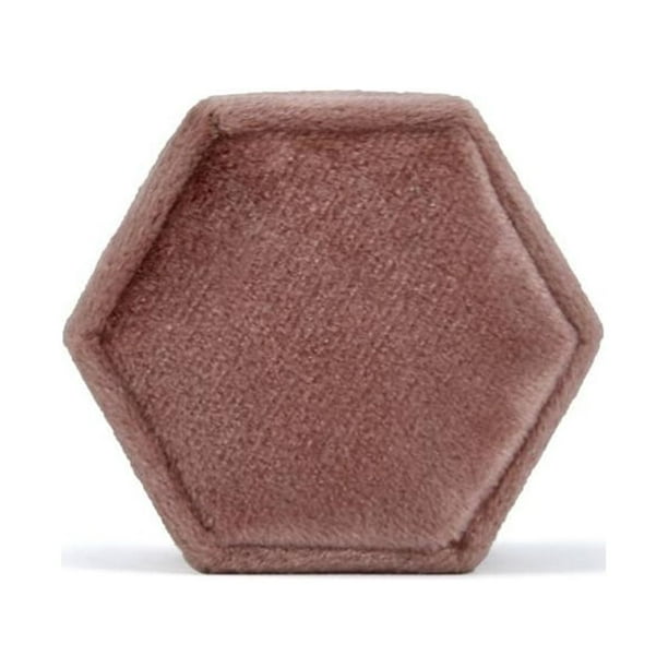 Bearachild Par de anillos joyero hexágono almacenamiento organizador soporte boda para viaje multifunción joyería estuche suministros Almacenamiento y organización del hogar Café