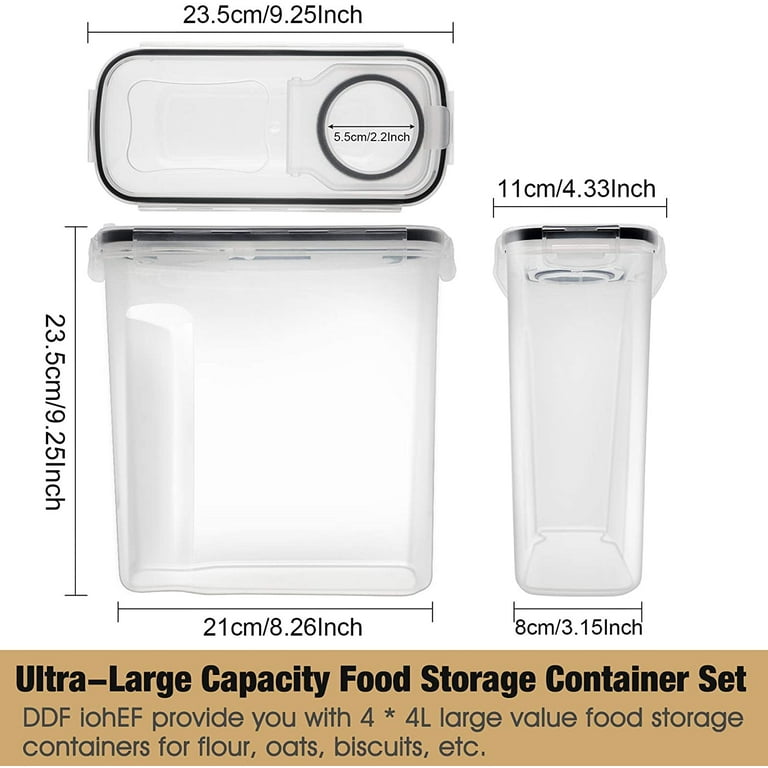 Cereal Containers Storage Set Large - Pack of 3 (4L,135.2 Oz), Airtigh —  ChefsPath