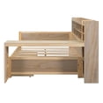 thumbnail image 5 of Full Size Daybed with 2 Storage Drawers, Wooden Daybed Frame with Storage Shelves and Study Desk for Bedroom Living Room, Easy Assembly, No Box Spring Needed, Natural, 5 of 7
