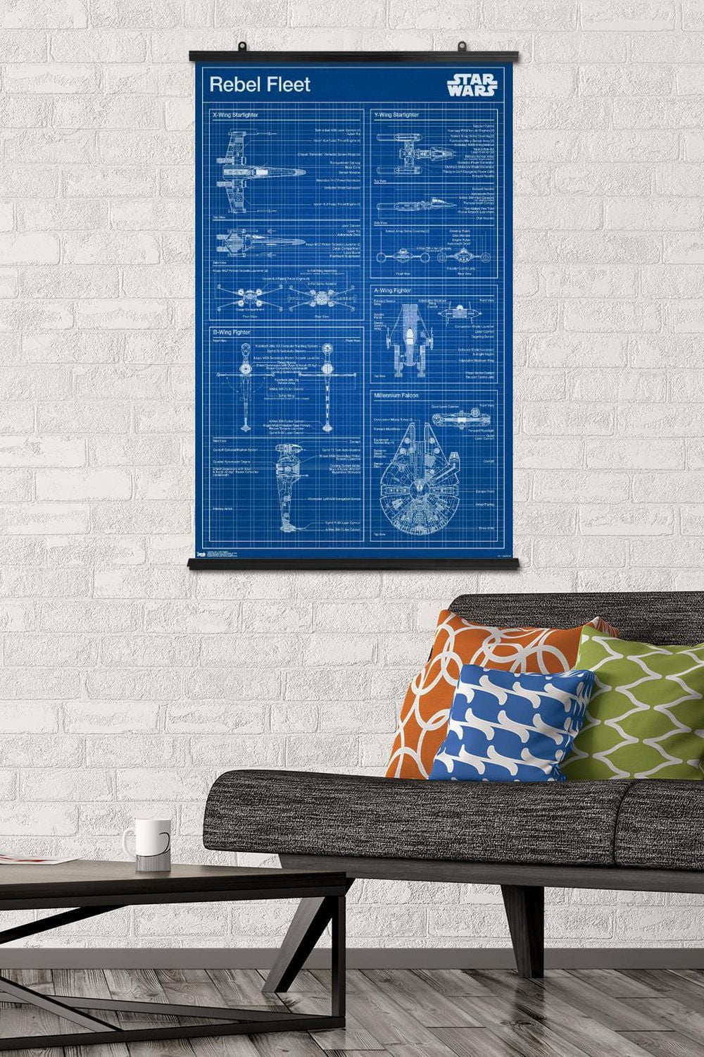 Star Wars: Saga - Rebel Blueprint Wall Poster, 22.375" x 34"
