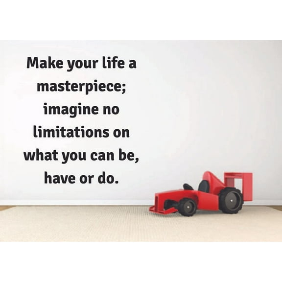 Make Your Life A Masterpiece Quote Positive Life Motivation Inspiration Quotes Saying Wall Art Sticker Designs Vinyl Stickers For Home House Walls Rooms Windows Bedroom Decoration Size (30x27 inch)