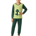 thumbnail image 6 of Cethrio Boys Cotton Pajama Sets, Crew Neck 2 Piece Long Sleeve Soft Boys' Sleepwear Green Size 2-3T, 6 of 6