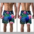 thumbnail image 3 of luoweisi Men's Beach Shorts Quick Dry Swim Trunks with Mesh Lining Peacock S, 3 of 5