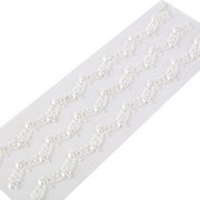 BalsaCircle 3 strips 6" White Heart Pearl Diamond Self-Adhesive Stickers Gems Wedding Party DIY Craft