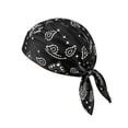 thumbnail image 2 of Unisex Quick Drying Liner Bandana Moisture Wicking Adjustable Tie Back UV Protection Head Wrap for Cycling Outdoor Sports(Black,58cm), 2 of 5