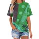 thumbnail image 1 of Blusa de Manga Corta Cuello Redondo Impreso Señoras Casual Top, Blusa Ligera de Poliéster para el Trabajo, la Fiesta Y Toda la Temporada de Uso Diario, 1 of 4