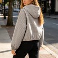 thumbnail image 4 of Plaid Zip Up Jacket Casual Long Sleeve Collared Lightweight Fall Coat Women Street Outerwear(Big & Tall,XS), 4 of 9