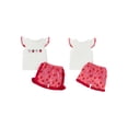 thumbnail image 2 of BemeyourBBs Toddler Baby Girls Summer Clothes 2 Piece Outfits Strawberry Embroidery Flying Sleeve T Shirt Tops and Plaid Shorts Set, 2 of 9