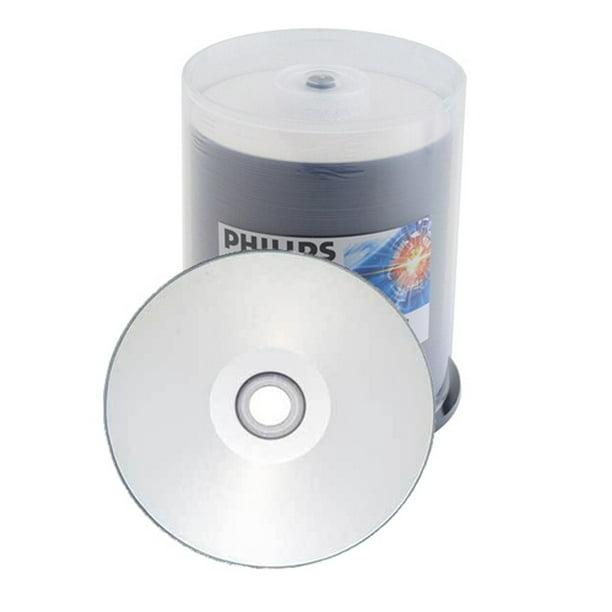 100 Philips 16x Dvd R 4 7gb Silver Inkjet Hub Printable Walmart Com Walmart Com