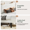 thumbnail image 3 of Amolife Full Size Platform Bed Frame with Velvet Upholstered Wingback Headboard, No Box Spring Needed, Off-white, 3 of 9