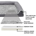 thumbnail image 3 of FurHaven Pet Products | Memory Foam Two-Tone Faux Fur & Suede Sofa-Style Couch Pet Bed for Dogs & Cats - Stone Gray, Jumbo, 3 of 13