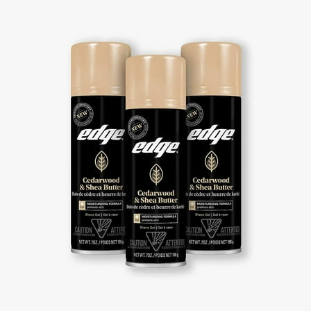 Edge Shave Gel for Men, Cedarwood & Shea Butter, 7oz - 3 Pack