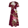 thumbnail image 4 of Fankiway Robe Longue Ample à Manches Courtes avec Poche et Col Rond Imprimé pour Femmes Rondes Robes de Printemps pour Femmes 5848, 4 of 4