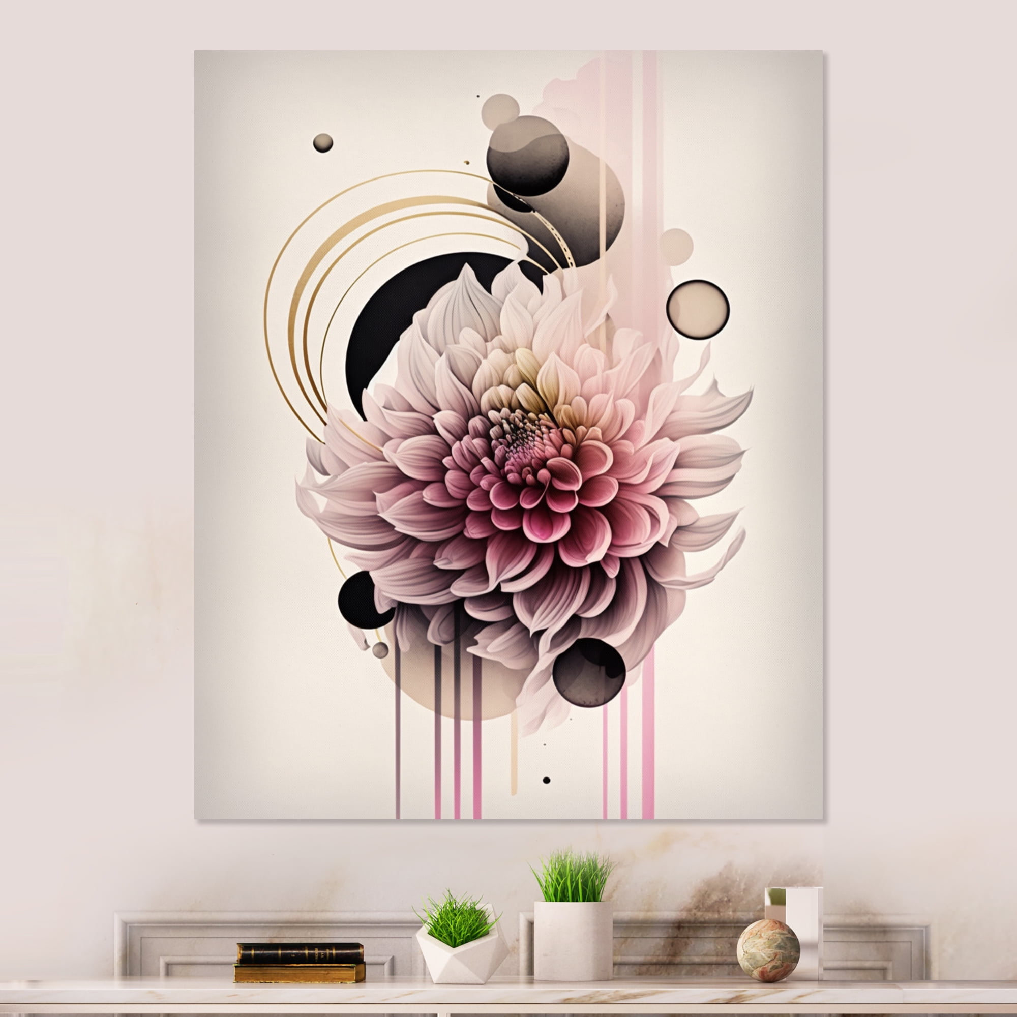 Designart Hyperrealistic Dahlia Flowers III Canvas Wall Art