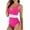 Hot Pink, variant on One Piece Swimsuits for Women V-Neck Solid Backless Separates Cutout, Dressy String Spaghetti Straps Push-Up Open Back Bathing Suit, Black 2XL