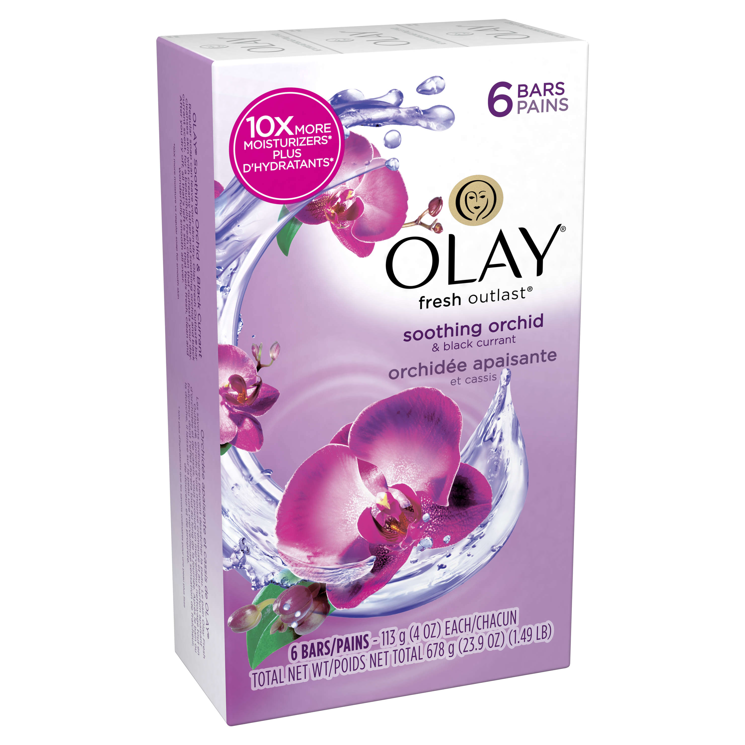 Olay Fresh Outlast Soothing Orchid & Black Currant Beauty Bar 4 oz, 6 count - image 7 of 8
