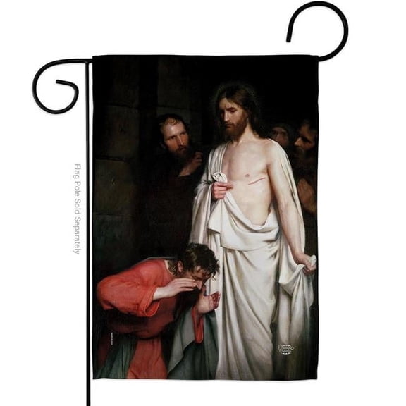 Ornament Collection G192624-BO The Incredulity of Saint Thomas Religious Faith Double-Sided Decorative Garden Flag, Multi Color