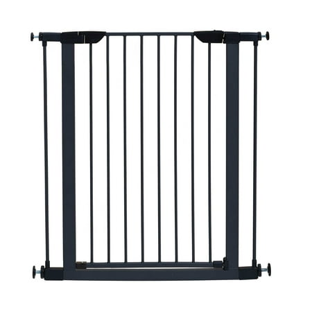 MidWest Homes for Pets 39 Inch High Walk-Through Steel Pet Gate, Dog Gate is 29-38 Inches Wide, Textured Graphite