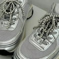 thumbnail image 2 of Guardurnaity 2 piezas de abalorios para zapatos con lazo de perlas, ABS blanco, perlas de imitación, lazo, Clip de encaje, decoración de cadena Accesorios de calzado A, 2 of 4