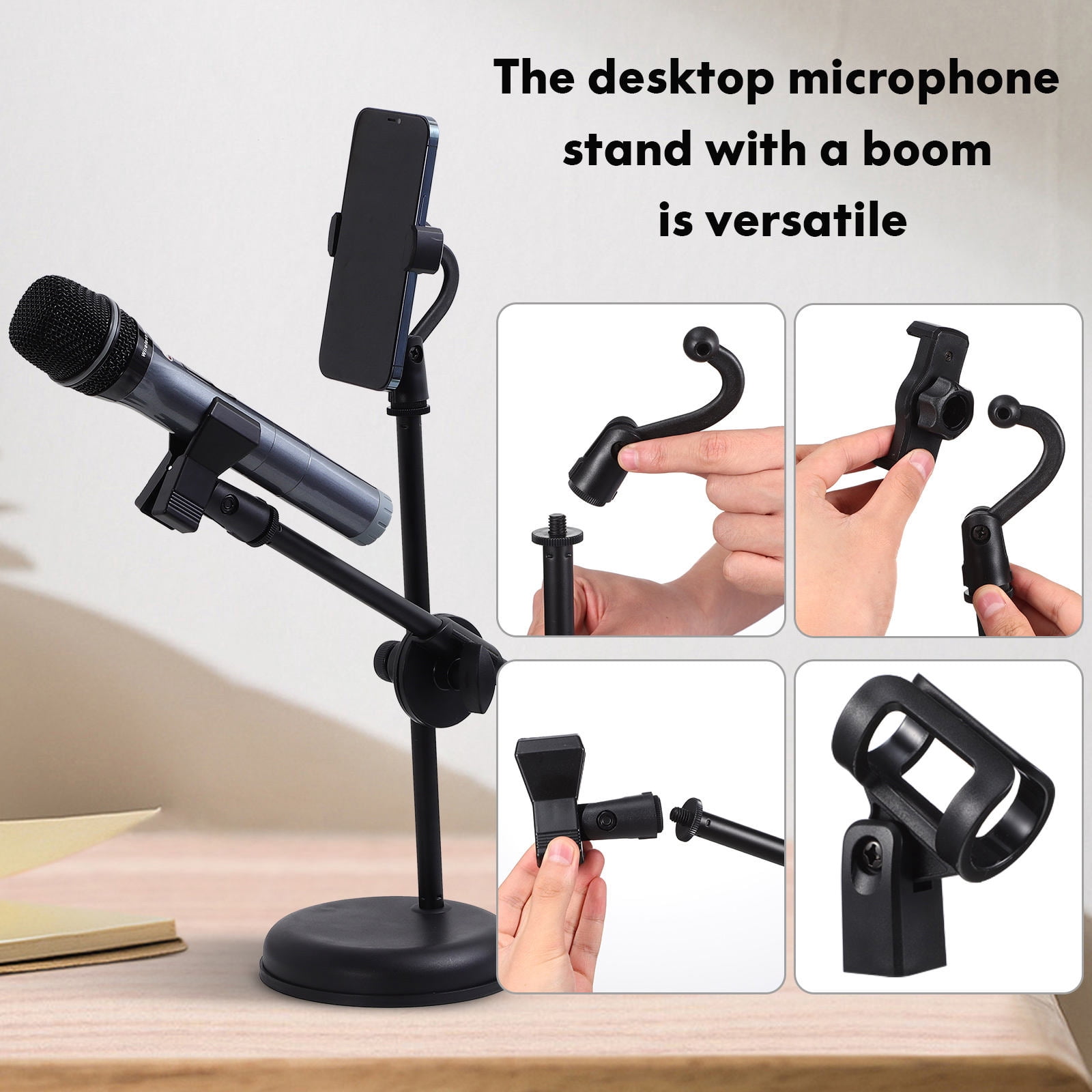 ULTNICE 1 Set Adjustable Mic Holder For Microphones Plastic Round Base For Podcasting