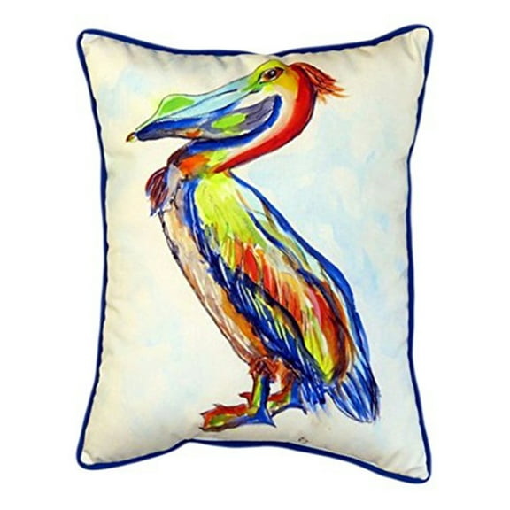 Betsy Drake HJ985A Sylvester Pelican Indoor & Outdoor Throw Pillow- 16 x 20 in.