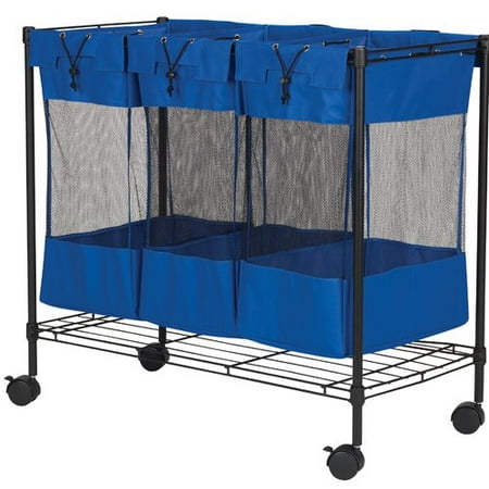 Triple Storage Bin Black Steel