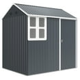 thumbnail image 1 of Outsunny 7' x 5.5' Metal Garden Storage Shed with Lockable Door Dark Grey, 1 of 10