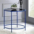 thumbnail image 4 of Furniture of America Keefer Contemporary Glass Top Side Table in Blue, 4 of 5