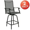 thumbnail image 3 of Flash Furniture Valerie Outdoor Sling Patio Barstools with Footrest and Arms, Set of 2, Gray, 3 of 15