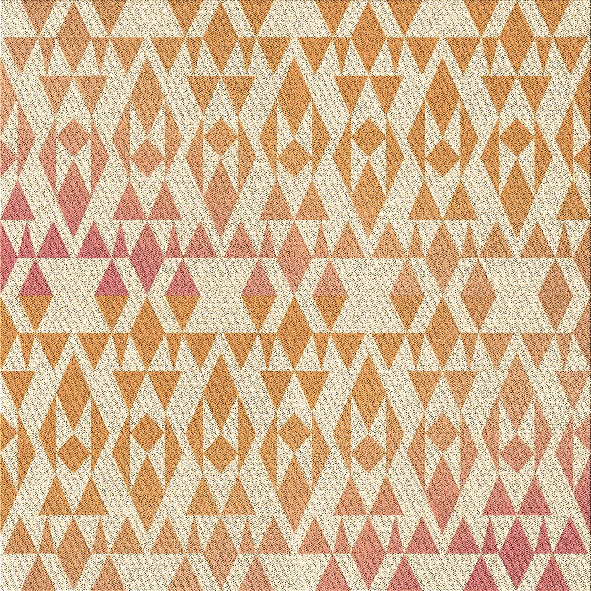 Ahgly Company Indoor Square Patterned Khaki Gold Area Rugs, 6' Square