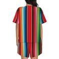 thumbnail image 3 of Kdxio Mexican Serape Blanket Stripes Print Pajamas Sets for Women Short-Sleeved Pjs with Lounge Shorts Two Piece Sleepwear S-4XL, 3 of 9