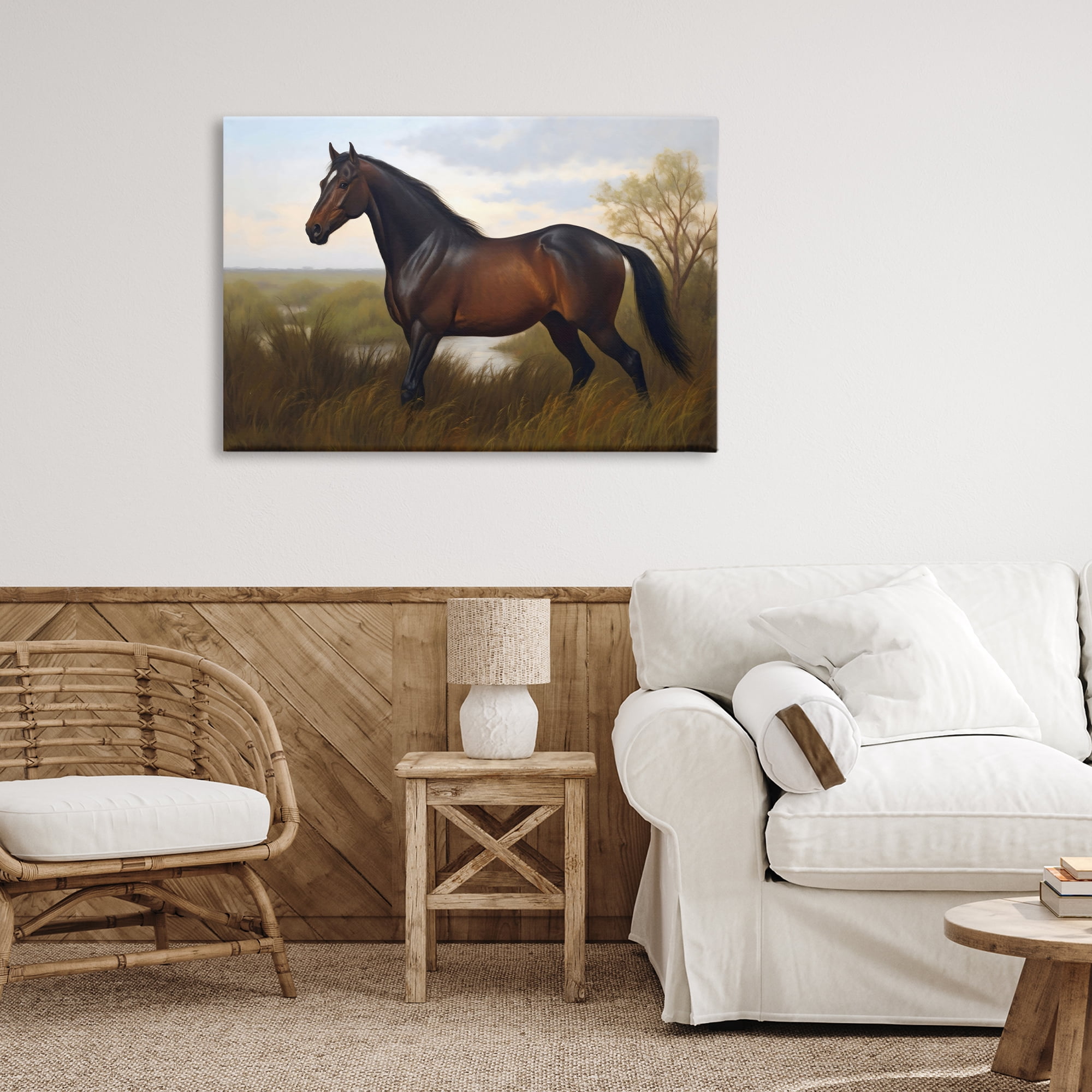 Stupell Industries Stallion in Marshland Canvas Wall Art, design by Creative Studio
