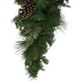 thumbnail image 2 of Northlight 28" Unlit Artificial Mixed Pine with Pine Cones and Gold Glitter Christmas Teardrop Swag, 2 of 4