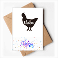 thumbnail image 1 of Chicken Black And White Animal Welcome Back Greeting Cards Envelopes Blank, 1 of 3