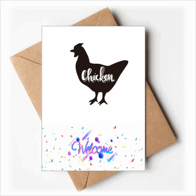 Chicken Black And White Animal Welcome Back Greeting Cards Envelopes Blank