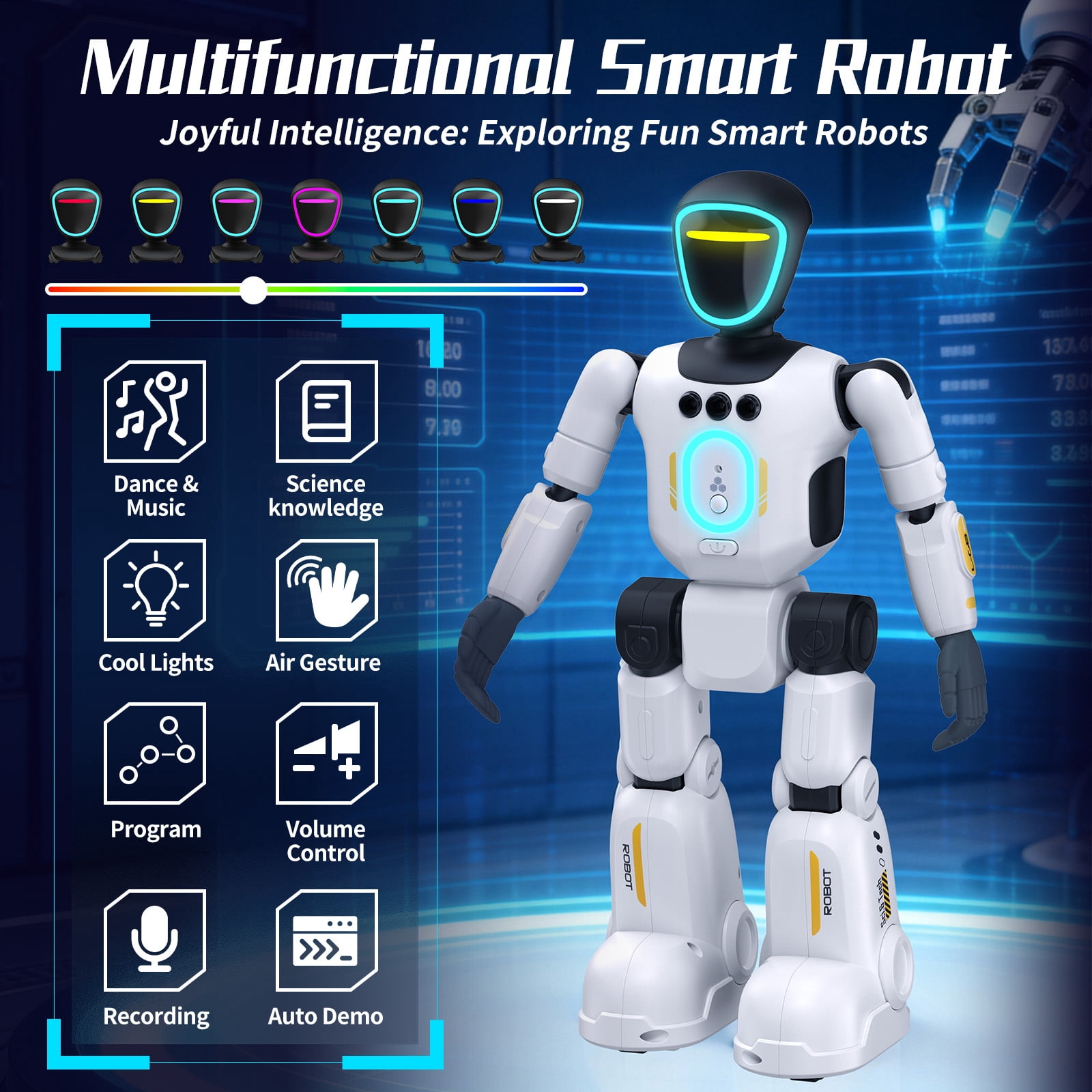 Gmdisc Remote Control Robot Toys for Kids,RC Smart Robot with Singing Dancing Programmable & Gesture Sensing,Birthday Gift for 3+ Years Old Boys Girls