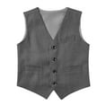 thumbnail image 5 of LYHaoo Boys Formal Vest For Wedding Pageant And Performance Elegant Breasted Sleeveless With Adjustable Back School Uniform,Sizes 8-9 Years, 5 of 7