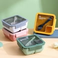 thumbnail image 1 of AMERTEER 850/1100ML Lunch Box Dust-proof Lid Compartment Design Students Portable Bento Case with Spoon Chopsticks Daily Use, 1 of 8