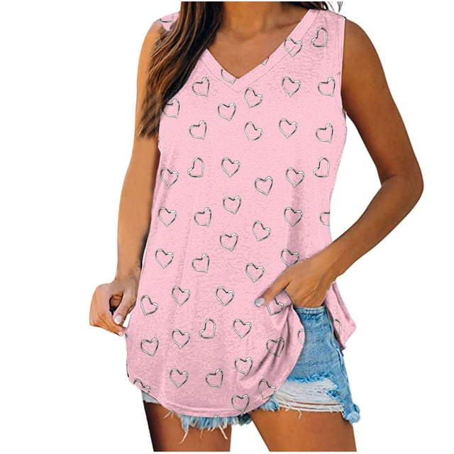 Birdeem Womens Print Tank Tops V-Neck Basic Casual Flowy Summer Sleeveless T-Shirt