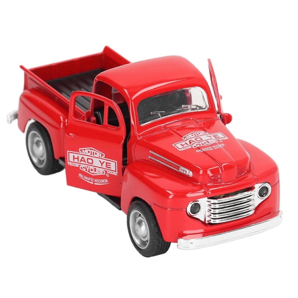 1:32 Pull Back Pickup Truck for Kids Boys Simulated Safe Alloy Toy Pickup Truck Model Cars for Yard Red