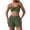 Army Green, variant on Women's Two Piece Swimsuit Crisscross Back Tie Front Swim Top with Sporty Boyshort Tummy Control Bathing Suit