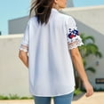 thumbnail image 6 of Button Down Shirt for Women Floral Print Short Sleeve Casual Loose Blouse Summer Collared Tunic Tee Tops, 6 of 6