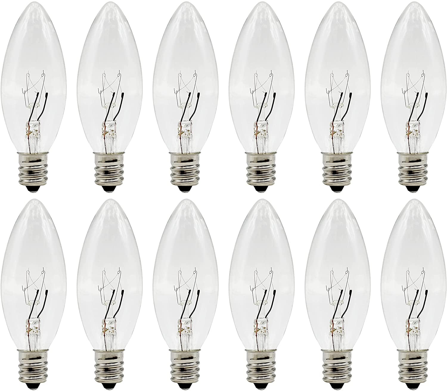 Window Candles 7W 12 Pack Replacement Light Bulbs for Electric Candle Lamps 