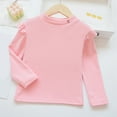 thumbnail image 2 of Ulanda Girls Cotton Long Sleeve T-Shirt Toddler Comfort Soft Thick Basic Crewneck Tee Tops with Ruffles Trim (Pink, 3-4 Years), 2 of 4
