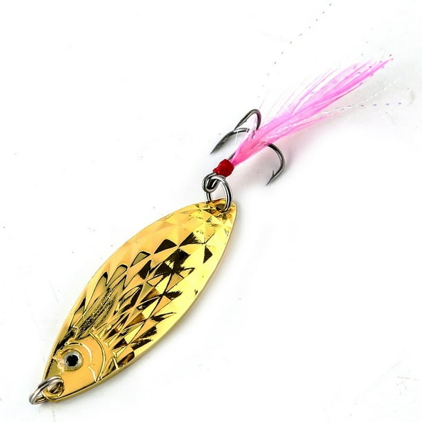 Oubit 3pcs Spoon Hard Fishing Lures Treble Hooks Salmon Bass Metal Fishing  Lure Baits (Silver) 