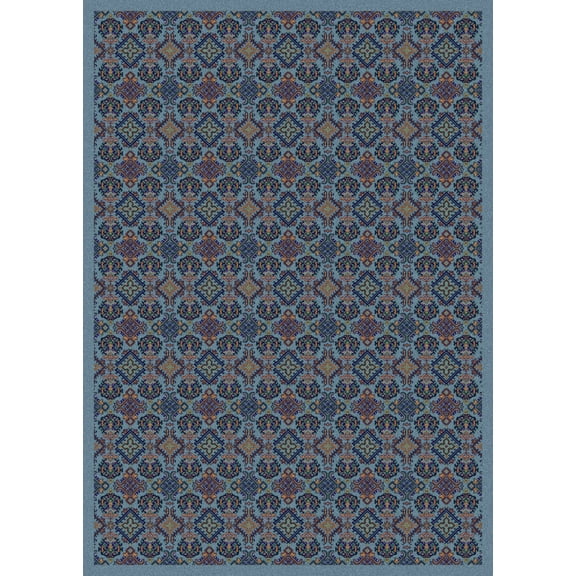 Milliken Design Center Area Rug TURKOMAN LAPIS Turkoman Lapis Scrolls Hoops 7' 8" x 10' 9" Rectangle