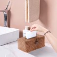 thumbnail image 3 of Wicker Woven Tissue Box Cover, Decorative Rattan Facial Tissue Holder, Vintage Seagrass Rectangular Napkin Holder Pumping Paper Case Dispenser for Bathroom, Bedroom, Shelves, Living Room (Brown), 3 of 17