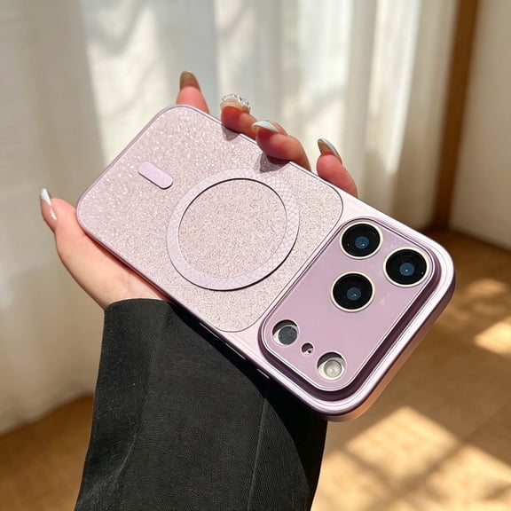 Designed For iPhone 14 Pro Phone Case,Magnetic Support for Mag-Safe,Sparkle Bling Shiny Sparkly Cute Girly Design,Shockproof Anti-fall Drop Protection,Thin Fit Trendy Phone Case,Purple