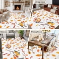 thumbnail image 5 of 5'x7' Area Rugs for Living Room Bedroom, Orange Leaves Fall Washable Rug Carpet Runner Indoor Outdoor, Branches Birds Pine Cones Non Slip Floor Mats Area Rug for Kitchen, Nursery, 5 of 8